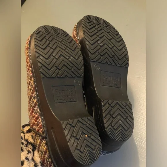 Sanita Women’s Tweed Multicolored Comfy Clog Slip On Shoe Size 6.5 Work - Picture 5 of 5